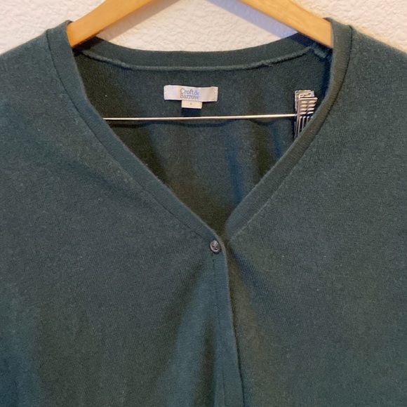 Croft and Barrow women’s size large forest, green button-down cardigan - Picture 3 of 3